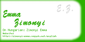 emma zimonyi business card